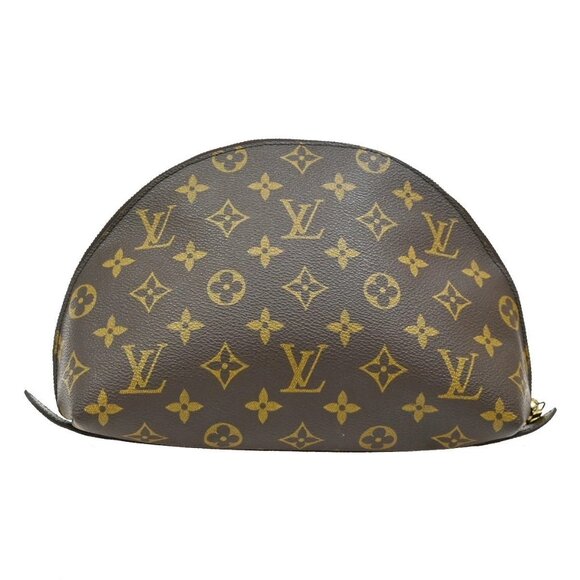 LOUIS VUITTON Trousse Demi Ronde Pouch Monogram Leather Brown M47520 68KB527 - Picture 3 of 14